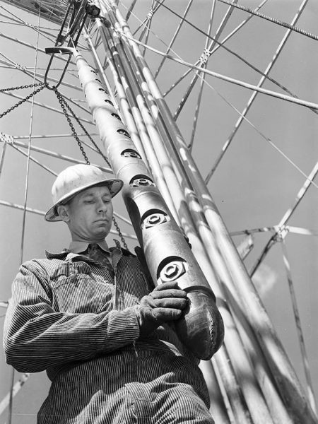 Lane-Wells woould become a major oilfield provider of perforating services using downhole “bullet guns,” seen here in 1940. 