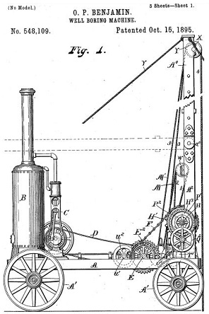 Portable Well Boring Machine October 1895 patent