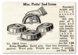 Advertisement for Mrs. Potts Sad Irons.