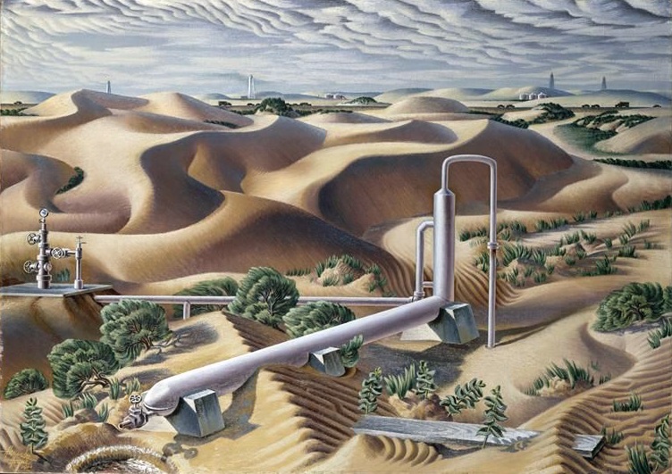 Alexandre Hogue, Oil in the Sandhills, 1944.