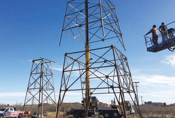 The Petroleum Museum in Midland, Texas, in 2019 erected a Emsco metal derrick used in the Darst Creek in late 1920s. Photo courtesy the Petroleum Museum. 