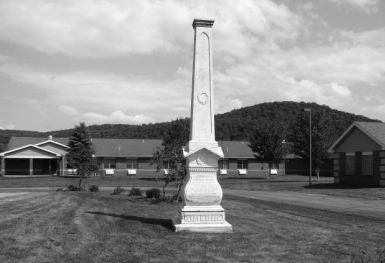 The 1865 monument to Henry Rouse rededicated in 1993.