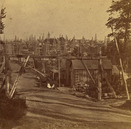 Detail from a circa 1870s Frank Robbins photo at oilfield.